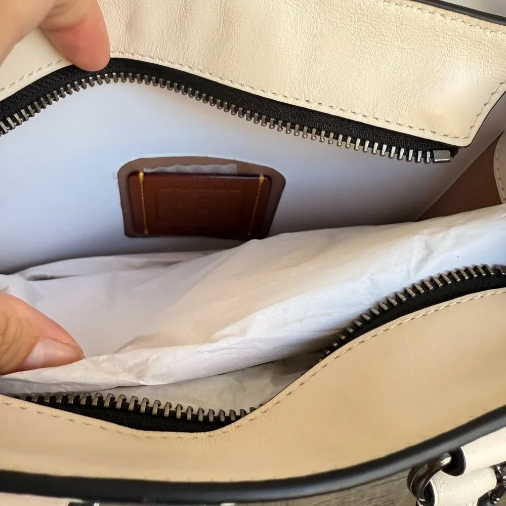 Coach Men's Dylan Tote Bag In Signature Canvas With Varsity CBI38 QB/Chalk Multi - Picture 8 of 9